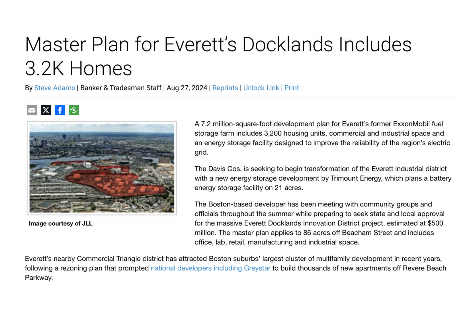 Master Plan for Everett’s Docklands Includes 3,200 Housing Units