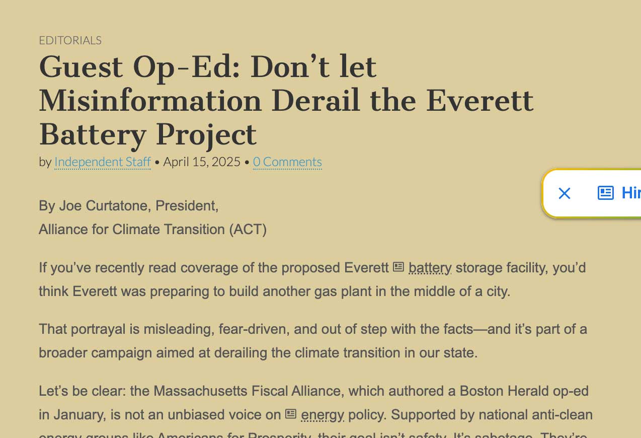 Guest Op-Ed: Don’t let Misinformation Derail the Everett Battery Project